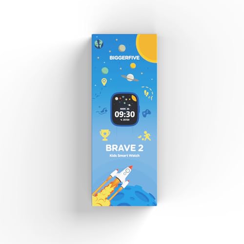 BIGGERFIVE Smart Watch for Kids, 1.8" Fitness Tracker Watch Pedometer, Heart Rate, IP68 Waterproof, Sleep Monitor, Calorie Step Counter, Puzzle Game with/Without APP for Girls Boys Teens 5-16, Nylon