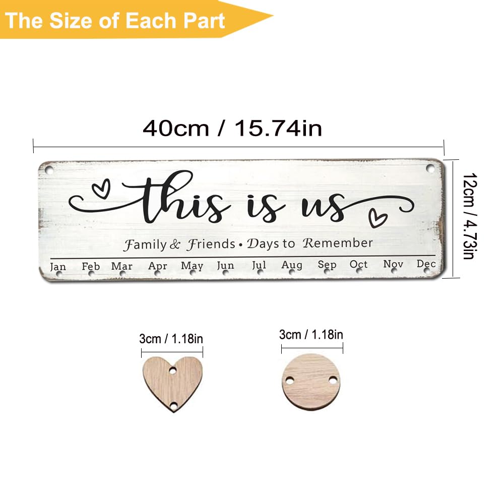 Grandma Mother Best Christmas Gifts from Son in Law, Family Birthday Tracker Calendar Board Wall Hanging to Reminder Important Day, Gifts for Mom Birthday Unique Ideas for Christmas Gift, Birthday