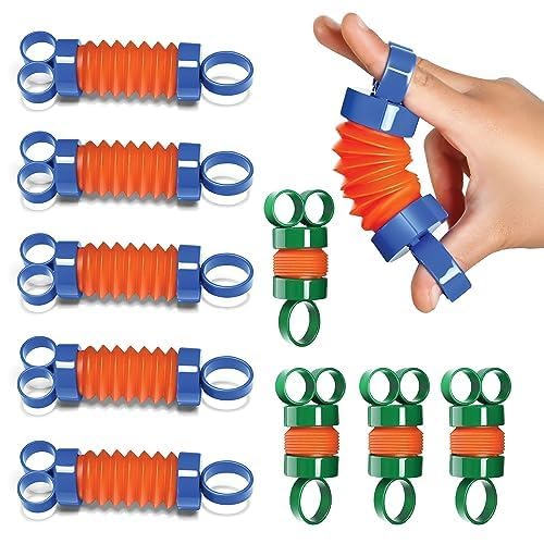 Finger Poppers Fidget Toy for Kids - Hand Exercisers Pop Tube Mini Fidget Toys - Sensory Toy for Girls and Boys - Finger Strengthener Occupational Therapy Toy Stocking Stuffers - Pack of 10