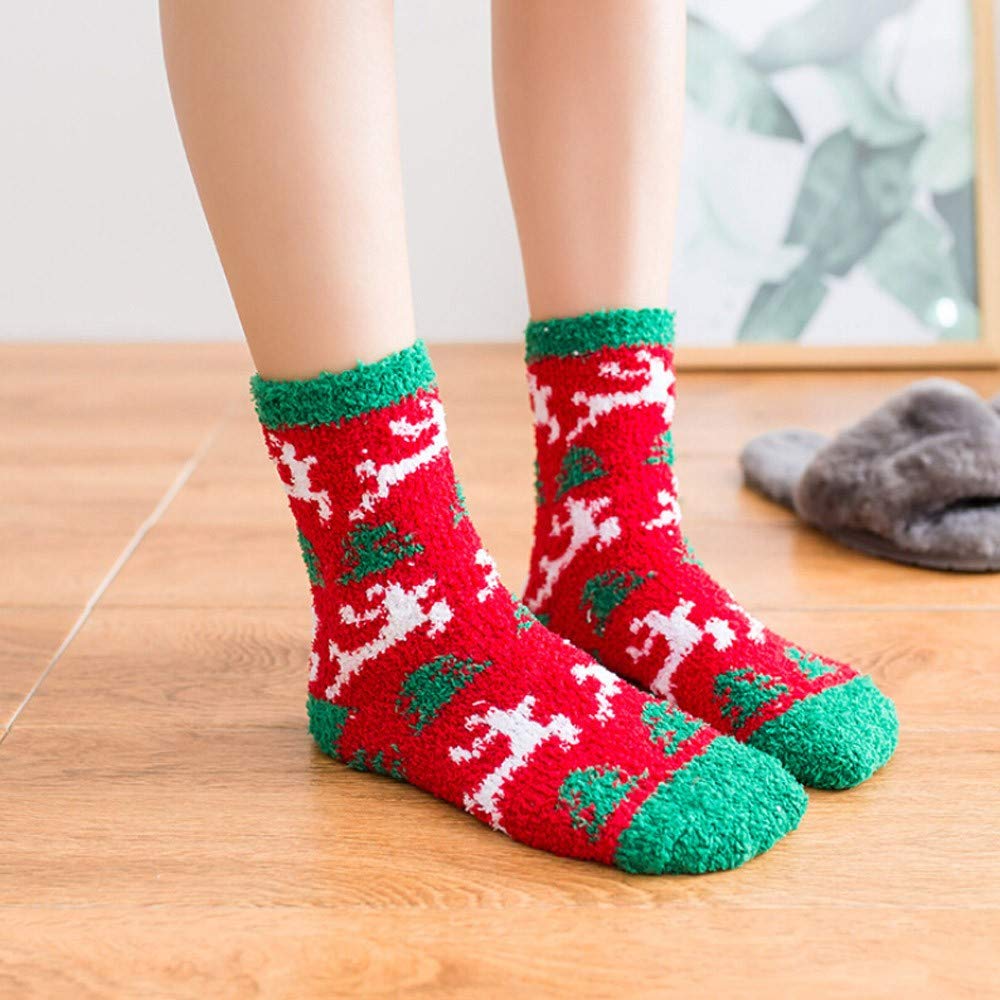 Gellwhu Christmas Fuzzy Socks for Women Girls Gifts Cute Fun Cozy Fluffy Winter Warm Slipper Xmas Holiday Socks (Womens:onesize 5-10, 12 Pairs in 12 partterns)