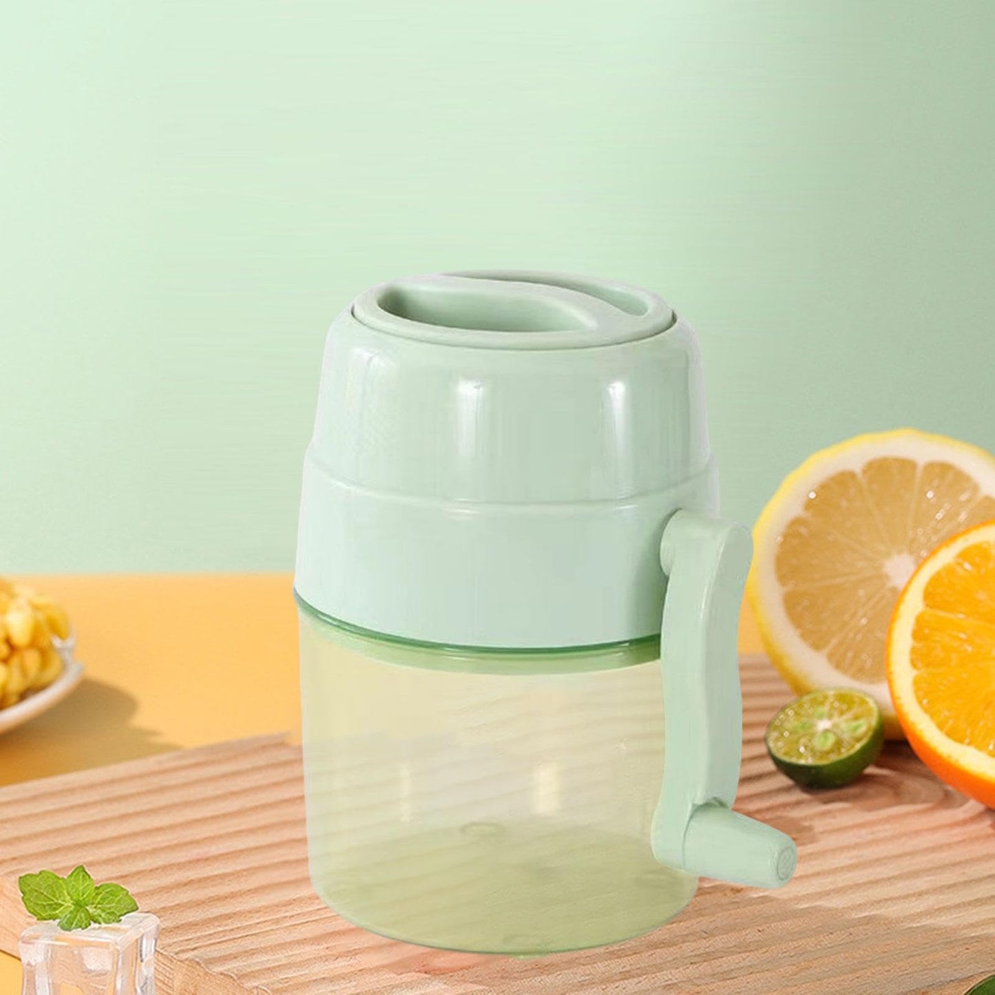 KLKCMS Manual Ice Crusher Shaved Ice Machine Compact Lightweight Convenient Snow Cone Machine Mini for Indoor Kitchen Hiking