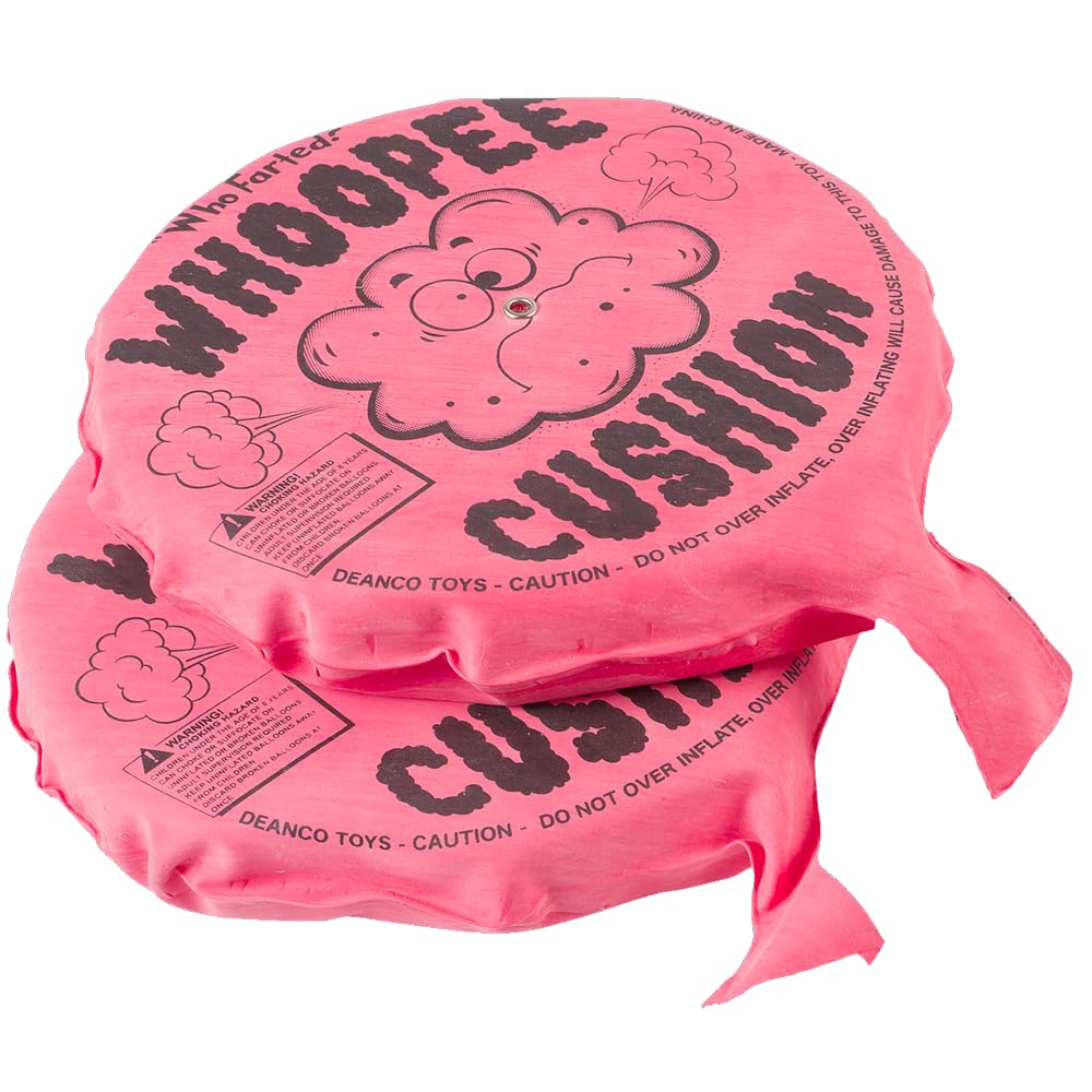 Whoopie Cushion 3 Pack - Three 7 inch Self-Inflating Whoopee Cusions Premium Rubber for Louder Fart Sound, Gag Gifts for Kids and Adults, April Fools Pranks