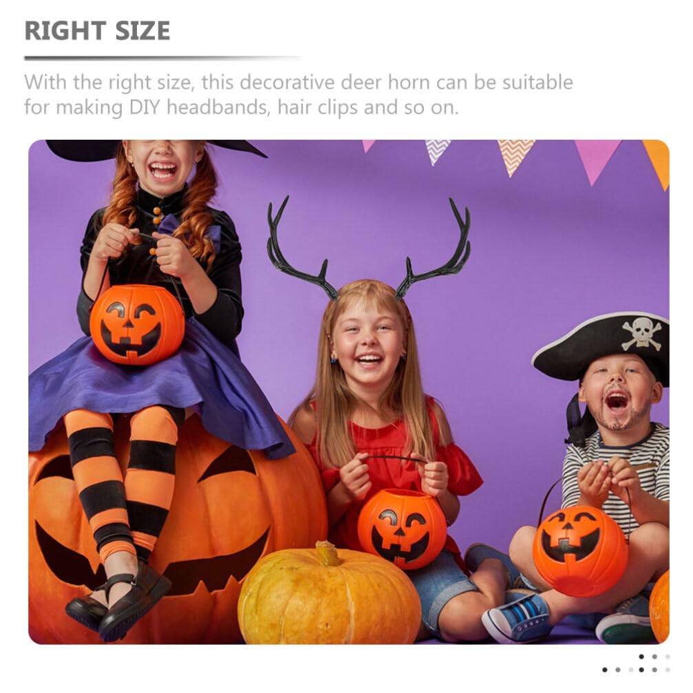 Unomor 2 Pairs Artificial Antlers Plastic Deer Antlers, Realistic Reindeer Horn Props for, Halloween, and Diy Costume Parties