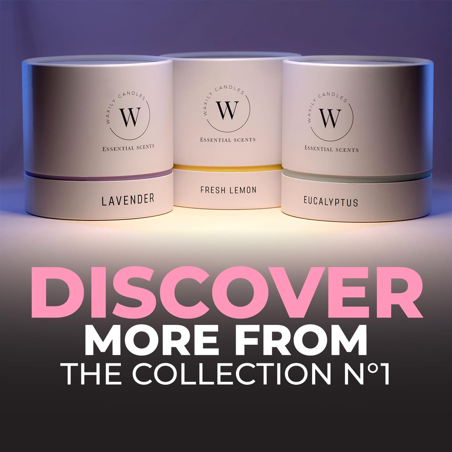 Waxily Lavender Soy Candle | Non Toxic Candles | Aromatherapy, Long Lasting, Glass Essential Oil Candle | Luxury Gift, Sleep Support, Calming Spa, Bedroom, Vegan, Clean Burning, Home Decor | 12oz