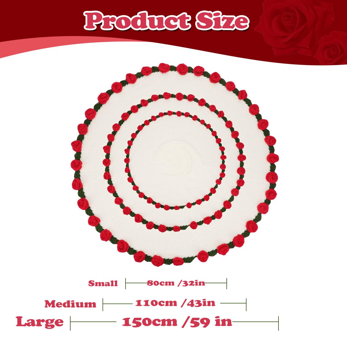 Duryeo Stocking Stuffers for Women, Crochet Rose Flower Bouquet Blanket, Christmas, Valentines Day, Wedding, Anniversary, Birthday Gifts Ideas for Mom, Grandma, Girlfriend, Wife, Sister, Couple