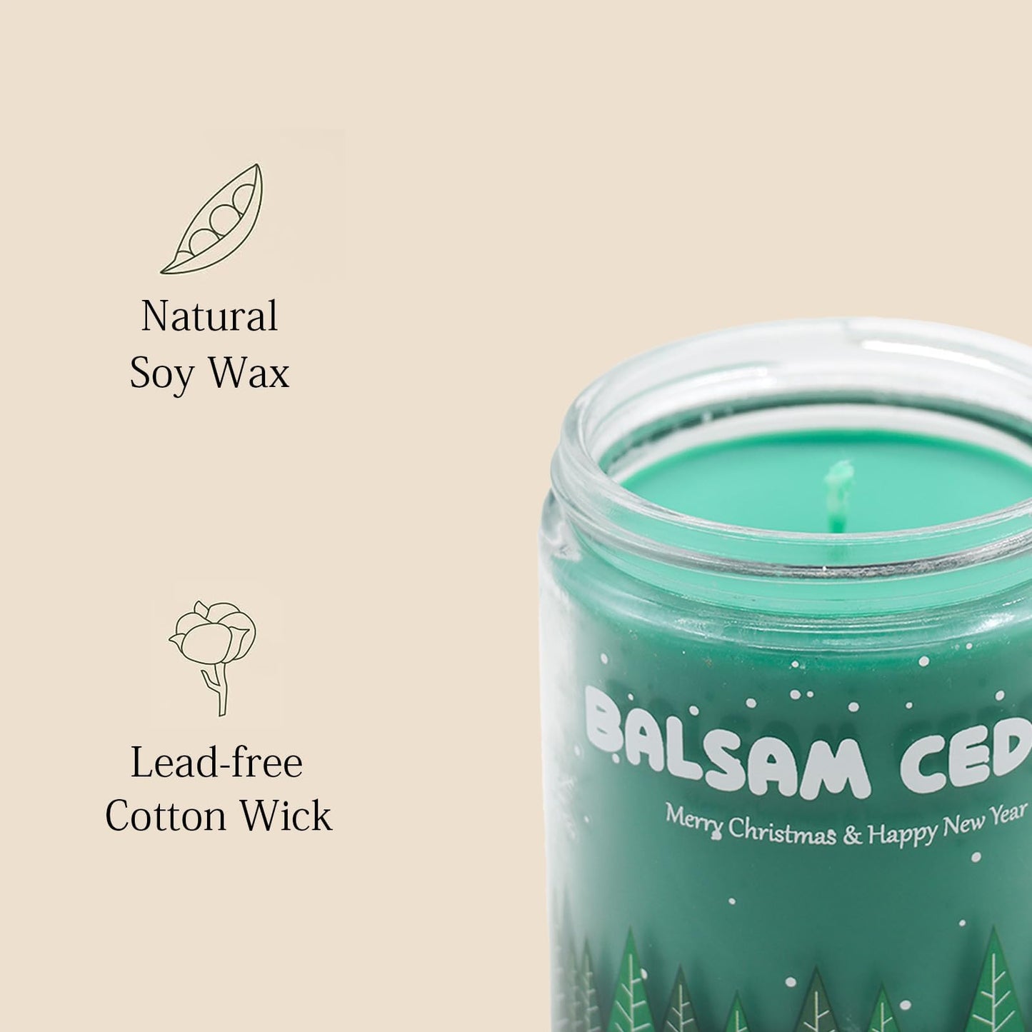 Christmas Candles - Christmas Gifts for Women & Men, 4 Pack Natural Soy Wax with Holiday Scents, Perfect for Christmas, New Year, and Winter Décor