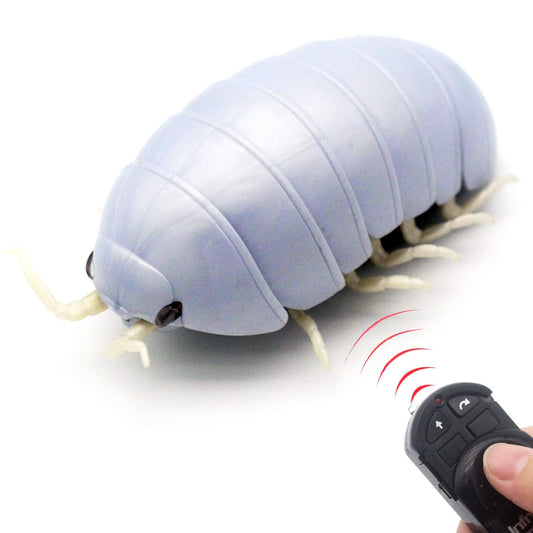 Tipmant RC Bug Remote Control Worm Realistic Pillbug Electronic Animal Prank Toy Insect Car Vehicle Kids Birthday Gifts (White)