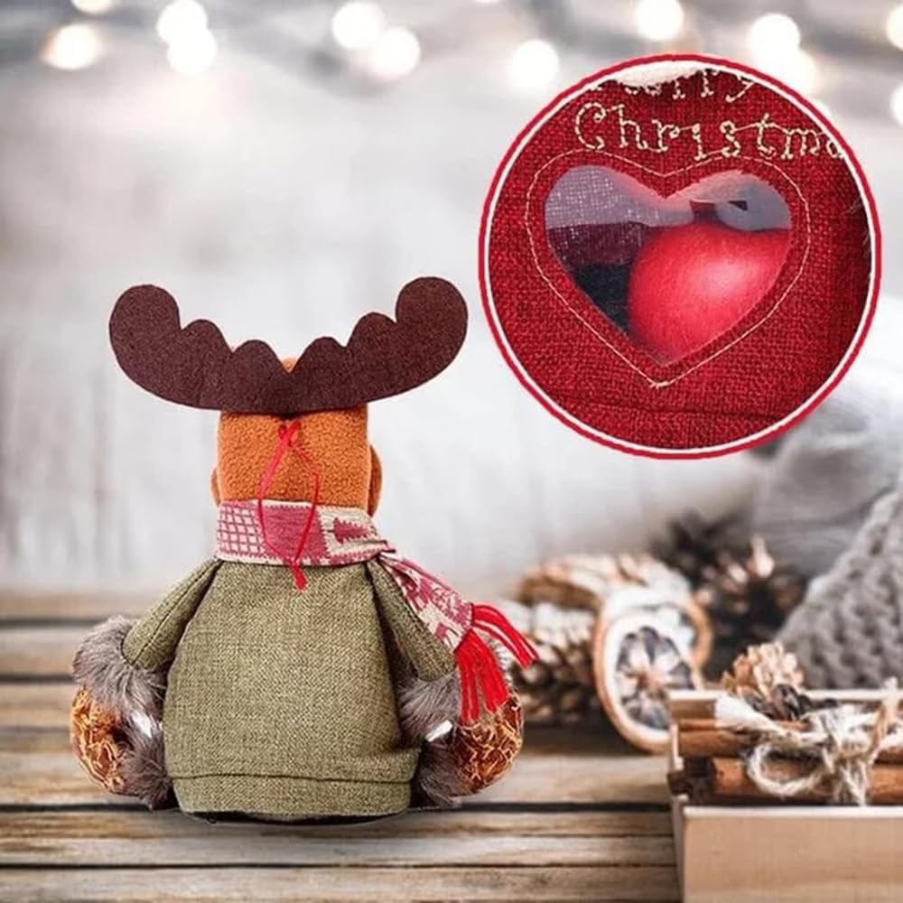 EZGHAR 2025 New Christmas Gift Bags Zipper Design, Christmas Gift Doll Bags, Small Fabric Gift Bags, Reusable christmas Bags with Santa Snowman Style for Presents Candy Fruit and Festival (3pcs)