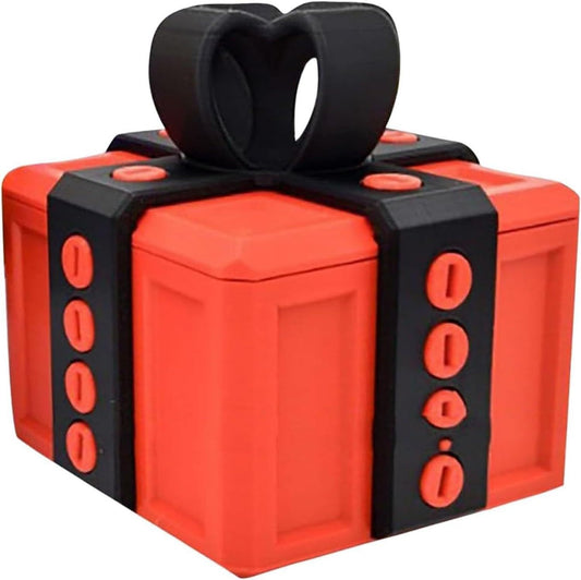 critigulf annoying kids Christmas gifts funny gift box for money and card holder.large gag prank case with screws. (black red)