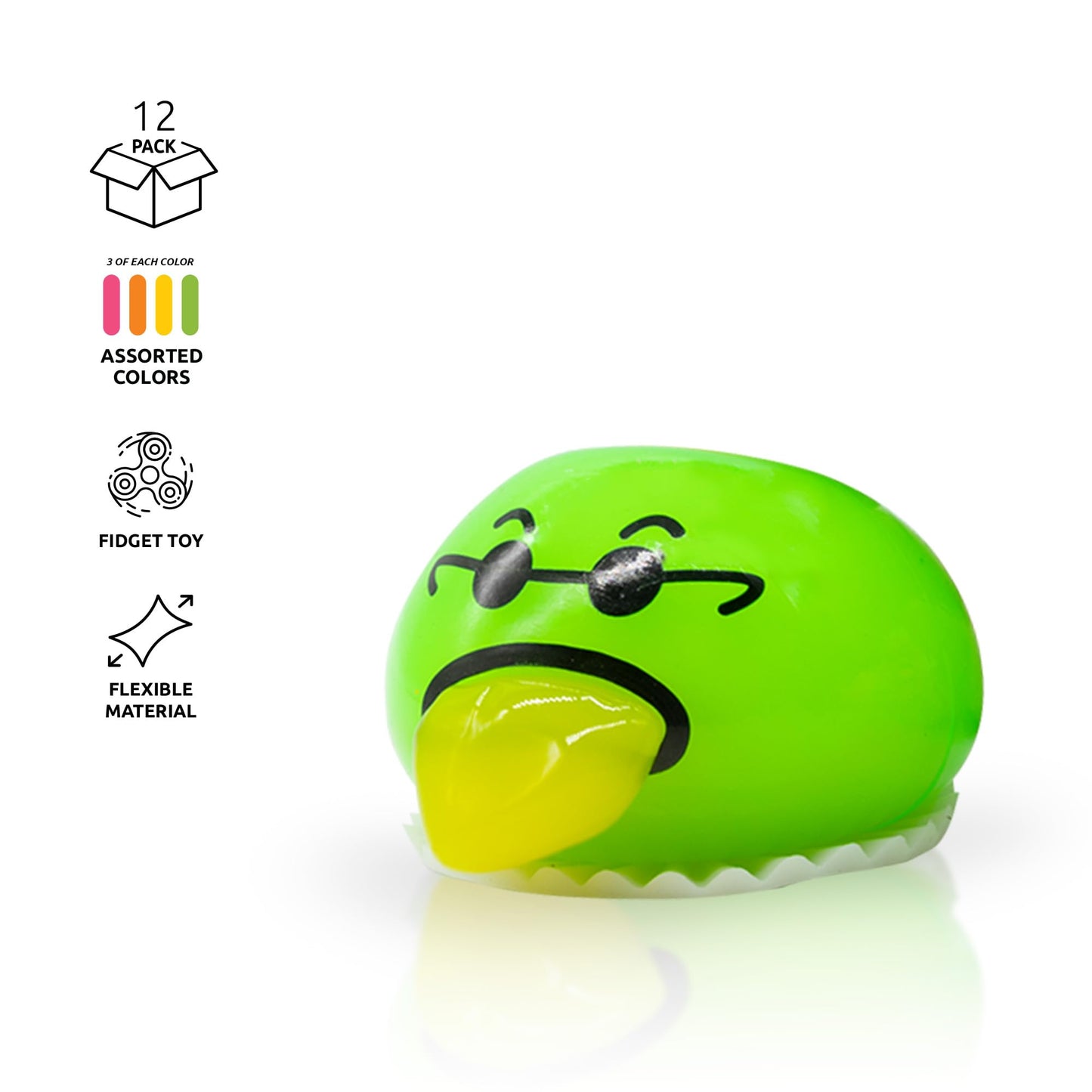 Windy City Novelties - 12 Pack - The Original Mr. Vomit Puking Egg Slime Stress Balls