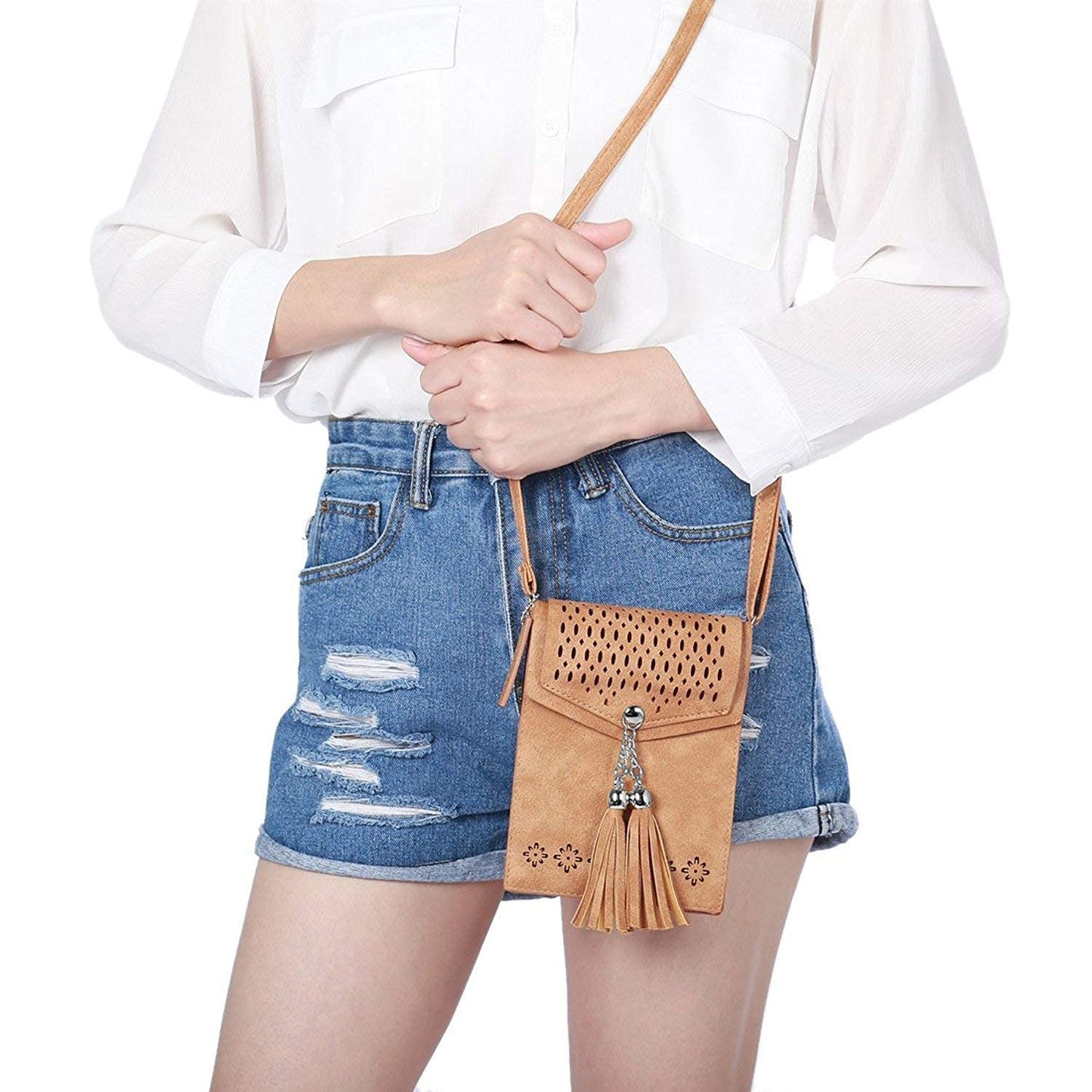 seOSTO Womens Small Crossbody Bag For Woman, Tassel Wallet Purse,Gifts For Teenage Girls