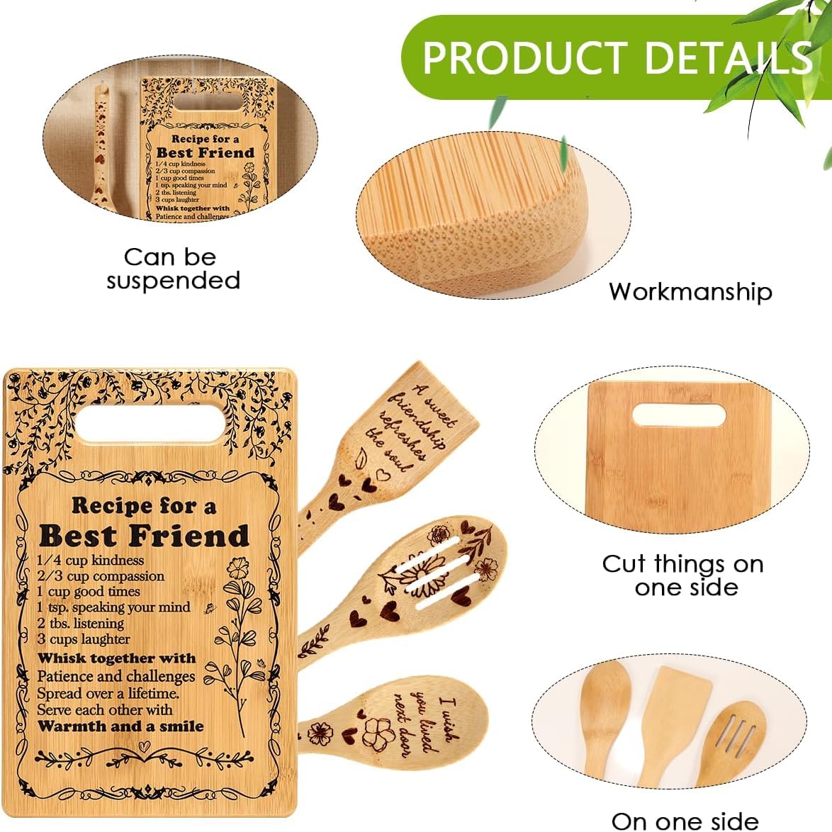 Friend Birthday Gifts for Women Friendship Best Friends Christmas Unique Gifts Ideas for BFF Bestie Soul Sister Bestie Gifts for Woman Female Bestfriend BFF Gifts Friend Forever Cutting Boards Set