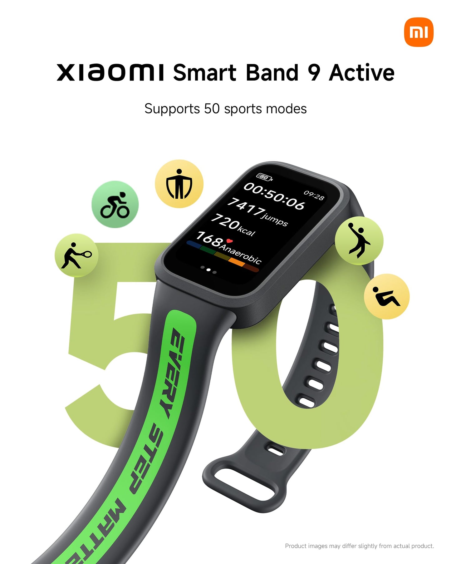 Xiaomi Smart Band 9 Active Global Version 1.47'' Display 18-Day Battery Life Modes All-Day Health and Fitness Monitoring 5ATM (Black)