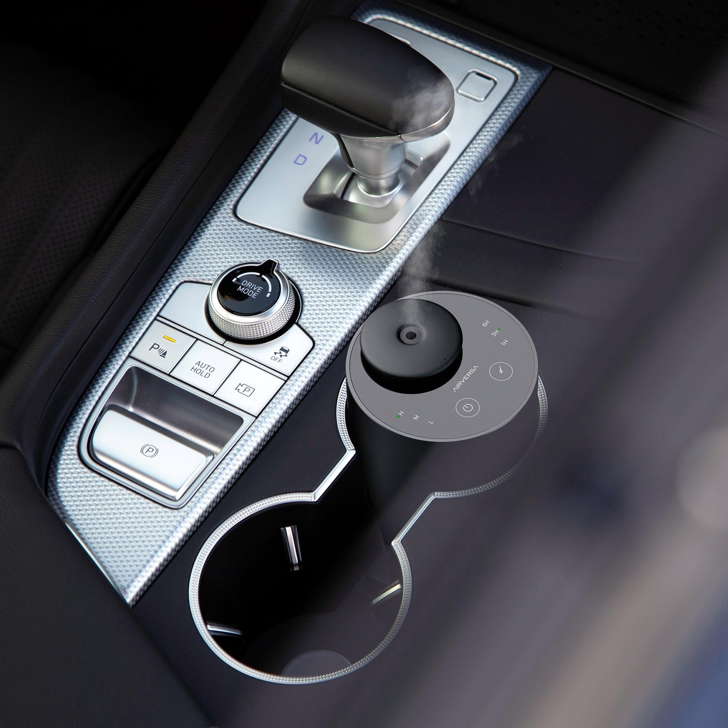 Airversa Waterless Essential Oil Diffuser for Home Aromatherapy Scent Diffusers with 3 Countdown Timer Settings or Timer-Off, 3 Mist Levels for Car Room Studio Office, ANX Premium Metal Black