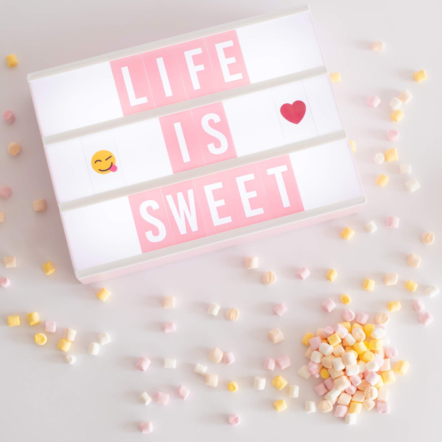 Pink Cinema Light Box with 400 Letters, Emojis, 2 Markers - BONNYCO | Led Light Box Home Office & Room Decor | Cinema Led Sign Letters Board Gifts for Women and Girls Christmas Birthdays | Pink Decor