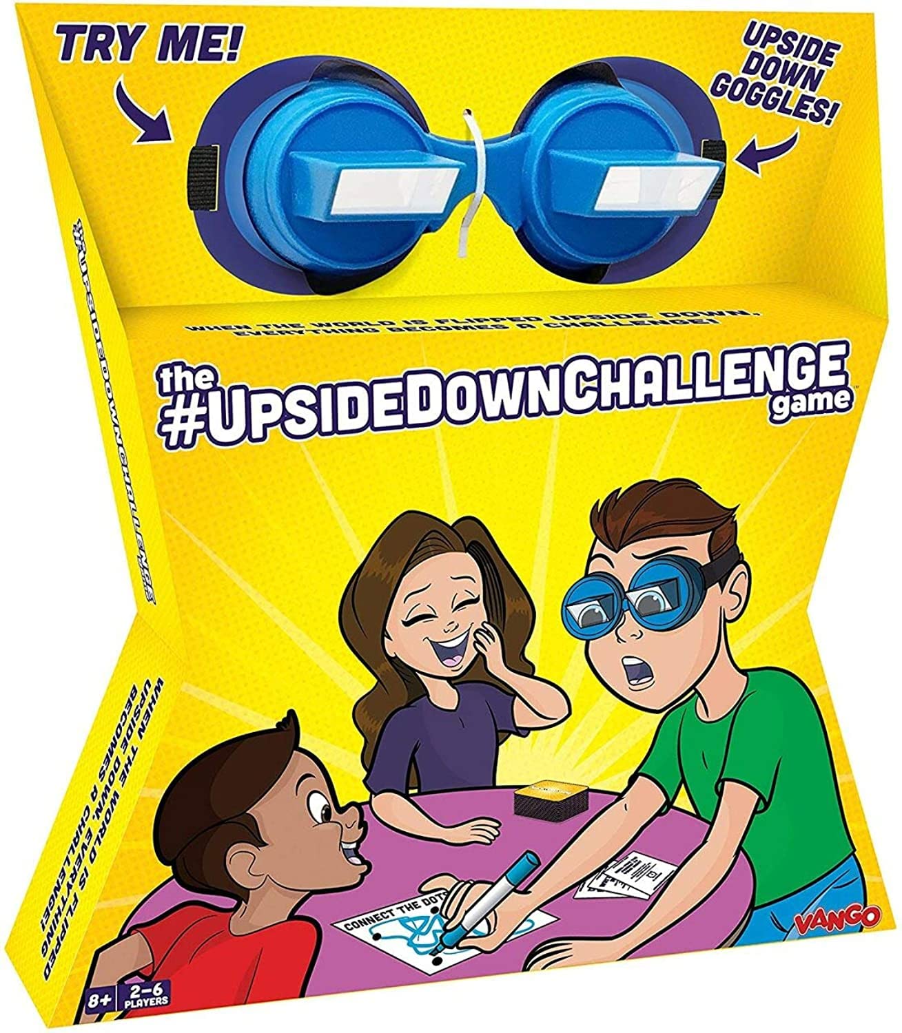 Vango The UpsideDownChallenge Game for Family & Kids - Fun Challenges with Upside Down Goggles - Hilarious for Game Night & Parties - 2-6 Players, Ages 8+ (Standard Edition)