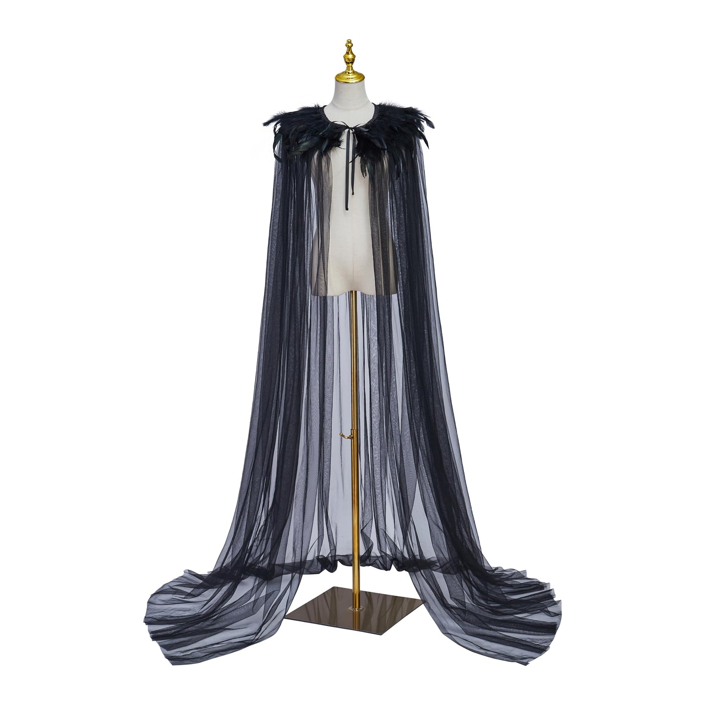 Evil Queen Cosplay Super Villain Cloak Cape Steampunk Feather Collar Witch Cape