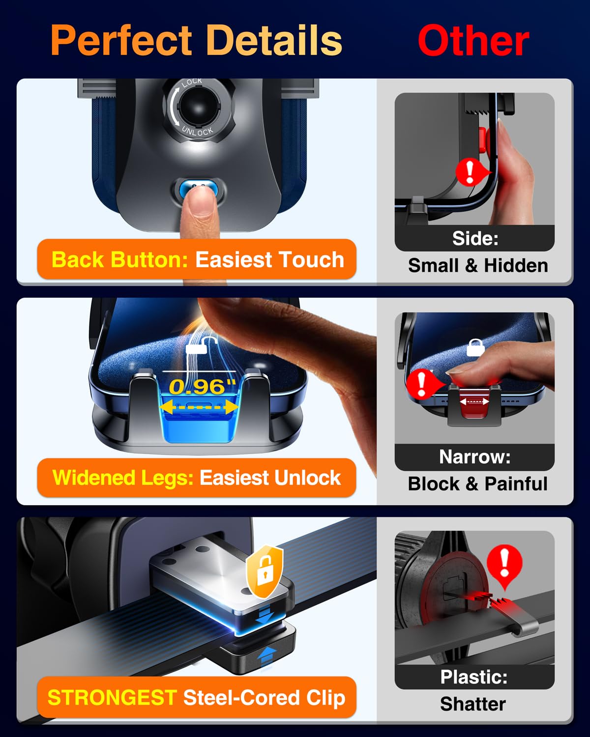 VANMASS ใ85+LBS Strongest Suction & Military-Grade 2025 Ultimate Car Phone MountใPatent & Safety Certsใ Cell Phone Holder Truck Desk for Dashboard Windshield Vent for iPhone 16 15 Pro Max 14 Samsung