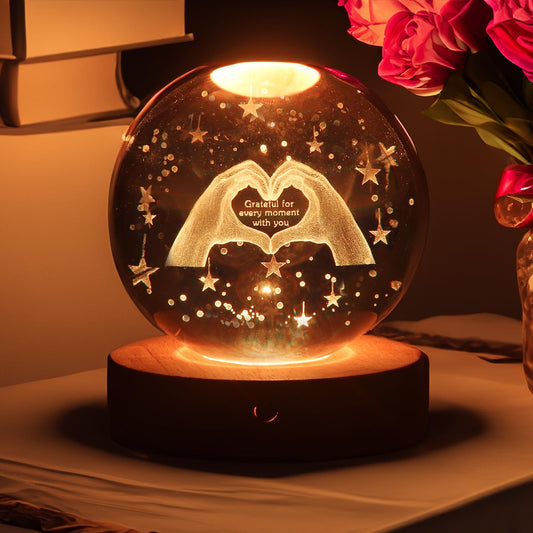 youglatt 3D Crystal Ball Night Light, 16 Colors 4 Modes, Remotely Controlled, Night Light Room Decor, Funny Anniversary Christmas Gifts for Women, Girlfriends, Wives, Daughters