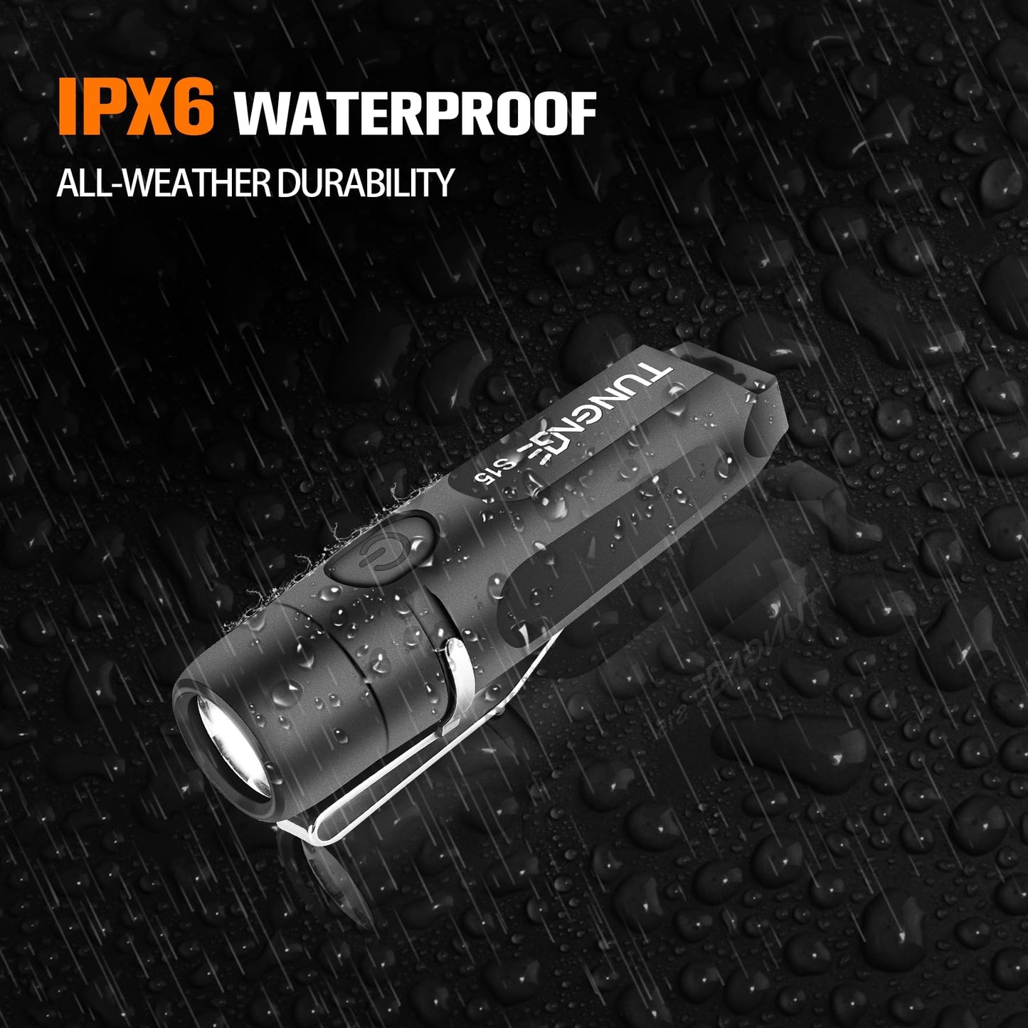 TUNENGE Rechargeable Keychain Flashlights, 650 High Lumens EDC Pocket Flashlights, Mini Flashlight Be Used for Camping Outdoors Emergency(Black)