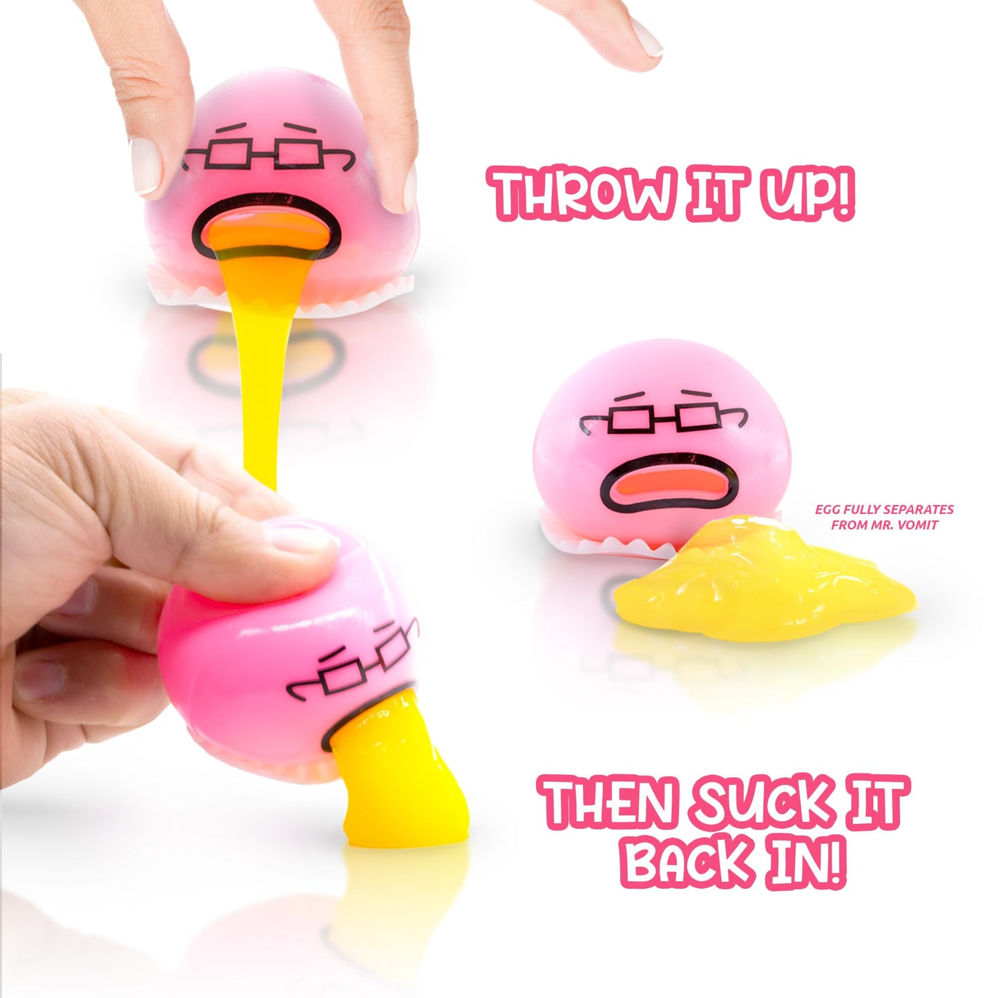 Windy City Novelties - 12 Pack - The Original Mr. Vomit Puking Egg Slime Stress Balls