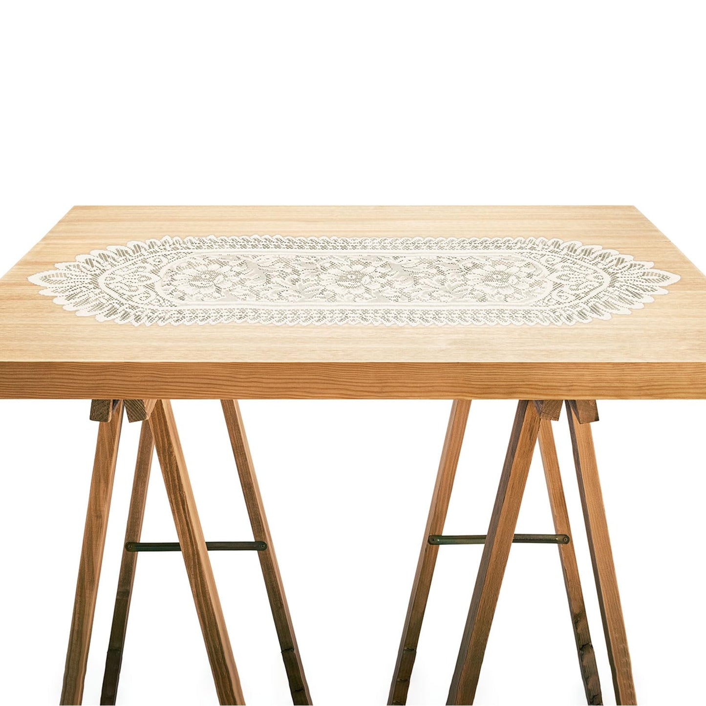 Windkream 6 Pack Crochet Lace Table Runner Lace Doilies for Furniture Tables Cotton Rustic Dresser Scarf Doilies for Wedding Party Home Dining Runner Decorations (Beige,13" X 45")