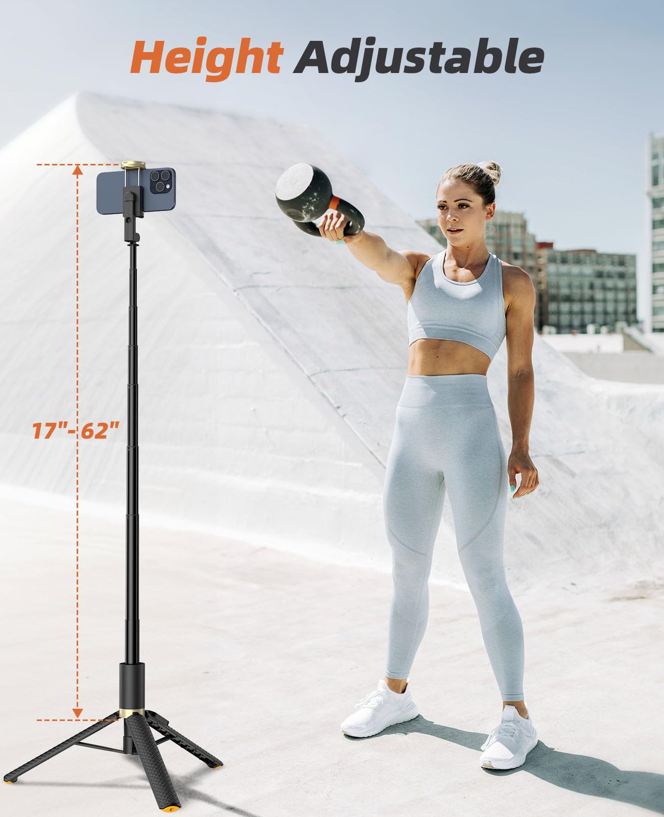 62" Phone Tripod & Selfie Stick, Tripod for iPhone with Remote, Portable, Lightweight Travel Stand for Selfies Video Recording Vlog, Extendable Stand Compatible with iPhone Android