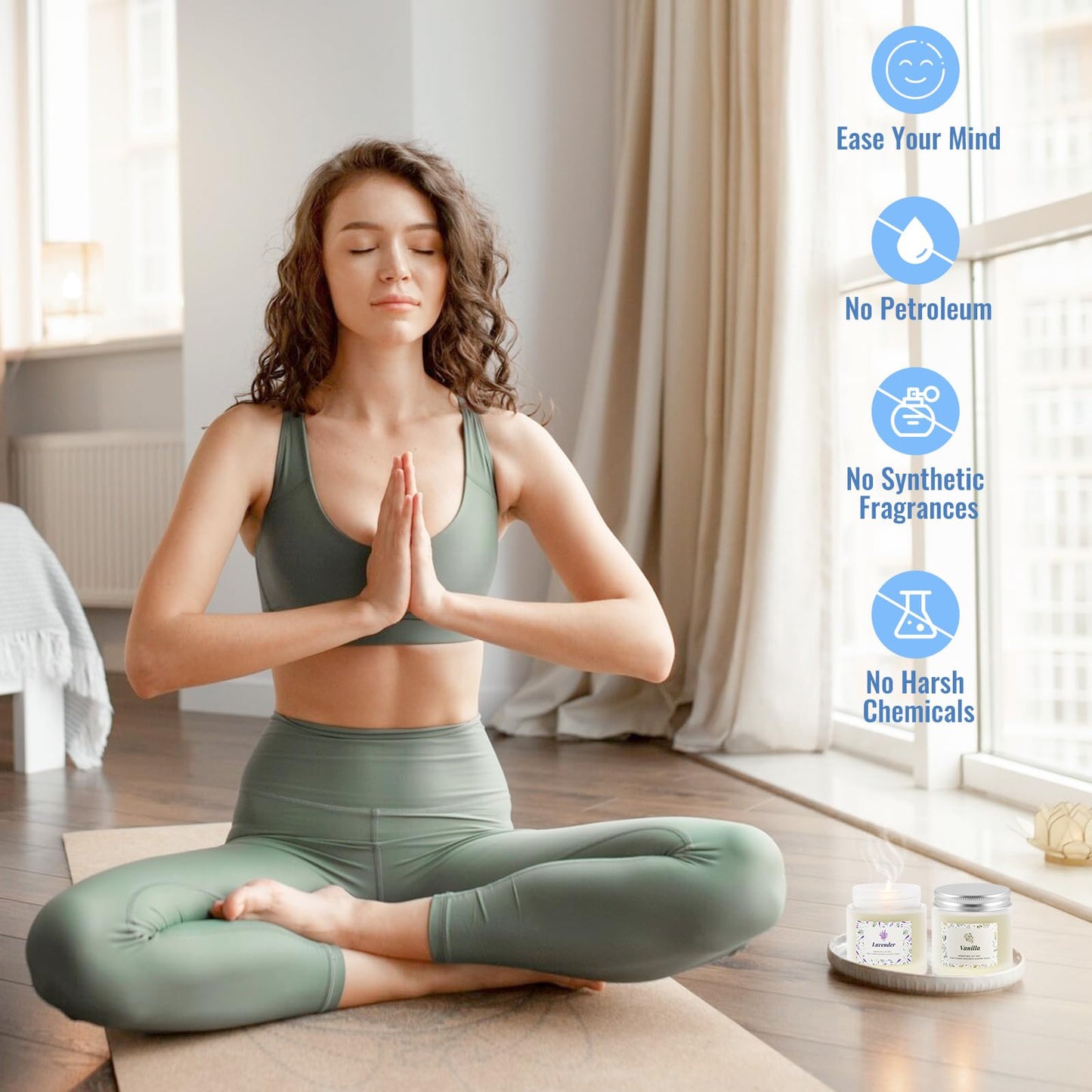 BlissfulOasis Scented Candles, Long-Lasting Candles for Home Scented, 5 Pack Candle Set, Candles for Women, Natural & Safe Ingredients, Candle Set for Birthday, Christmas, Festival