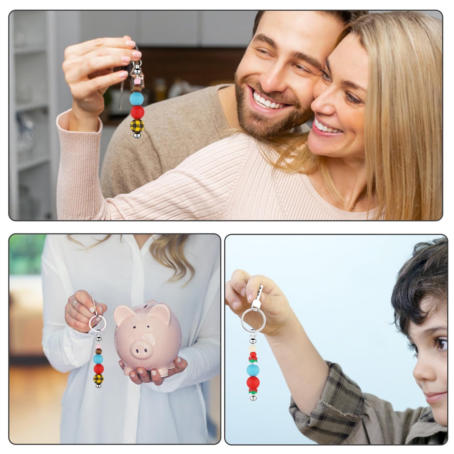 50pcs Blank Beadable Keychain Bars, Metal DIY Bead Keychain Eady Detachable Key Chain Making Accessories for Craft Project Pendant (Silver)