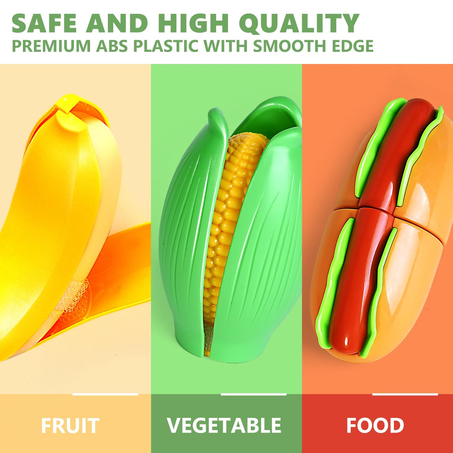 100 Pcs Play Food Set for Kids Kitchen, Pretend Food Toy for Toddlers, Play Kitchen Toys Accessories with 2 Baskets, Cutting Fake Food/Fruit/Vegetable, Christmas Birthday Gifts for Boys and Girls