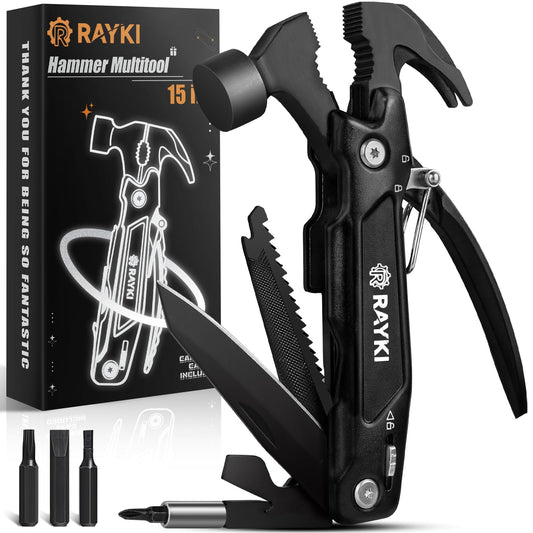 Stocking Stuffers for Men, Hammer Multitool 15 in 1 Christmas White Elephant Birthday Gifts for Men Dad Husband Boyfriend Camping Accessories Survival Gear 01