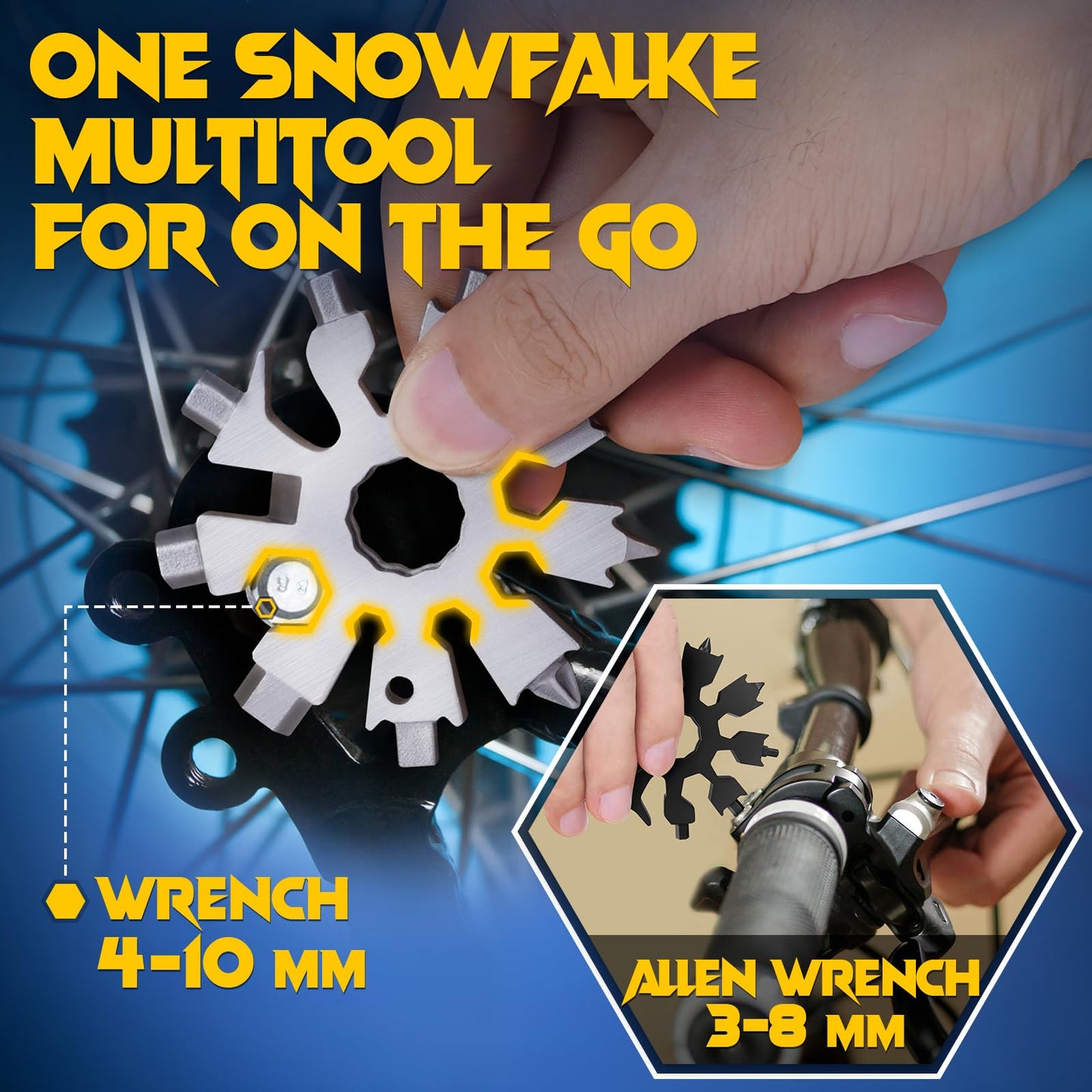 Stocking Stuffers for Men Snowflake Multitools - 20 in 1 Multi Tool Christmas Gifts for Men Women Adults Teens, Unique Ideas Gadgets Gifts for Dad, Pocket Size Mini Portable Screwdriver Bottle Opener