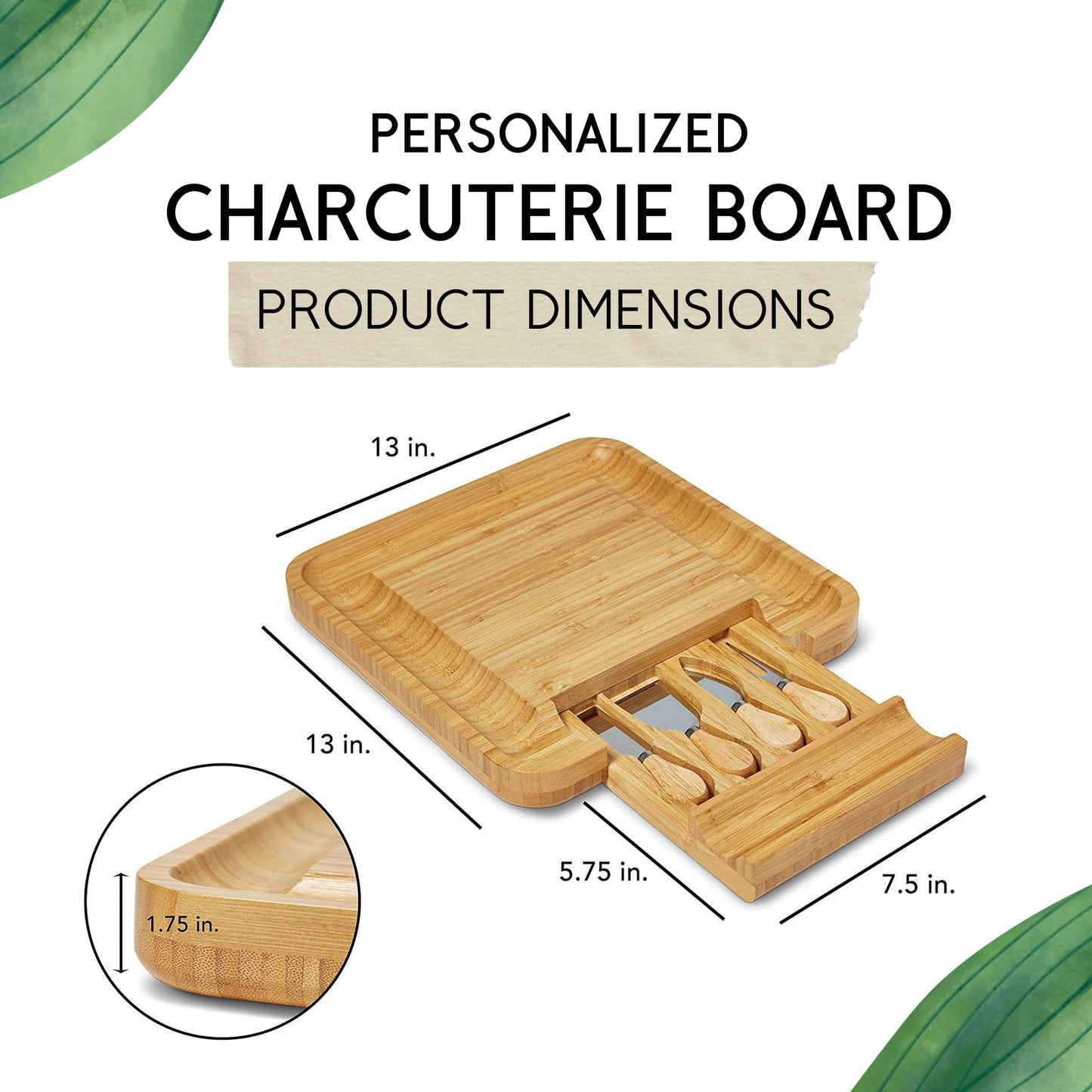 Personalized Charcuterie Boards Gift Set, Custom Engraved Cheese Board, Christmas Gifts for Mom Wedding Gifts for Couples, Bridal Shower, Birthday, Housewarming New Home Gifts for Family or Women