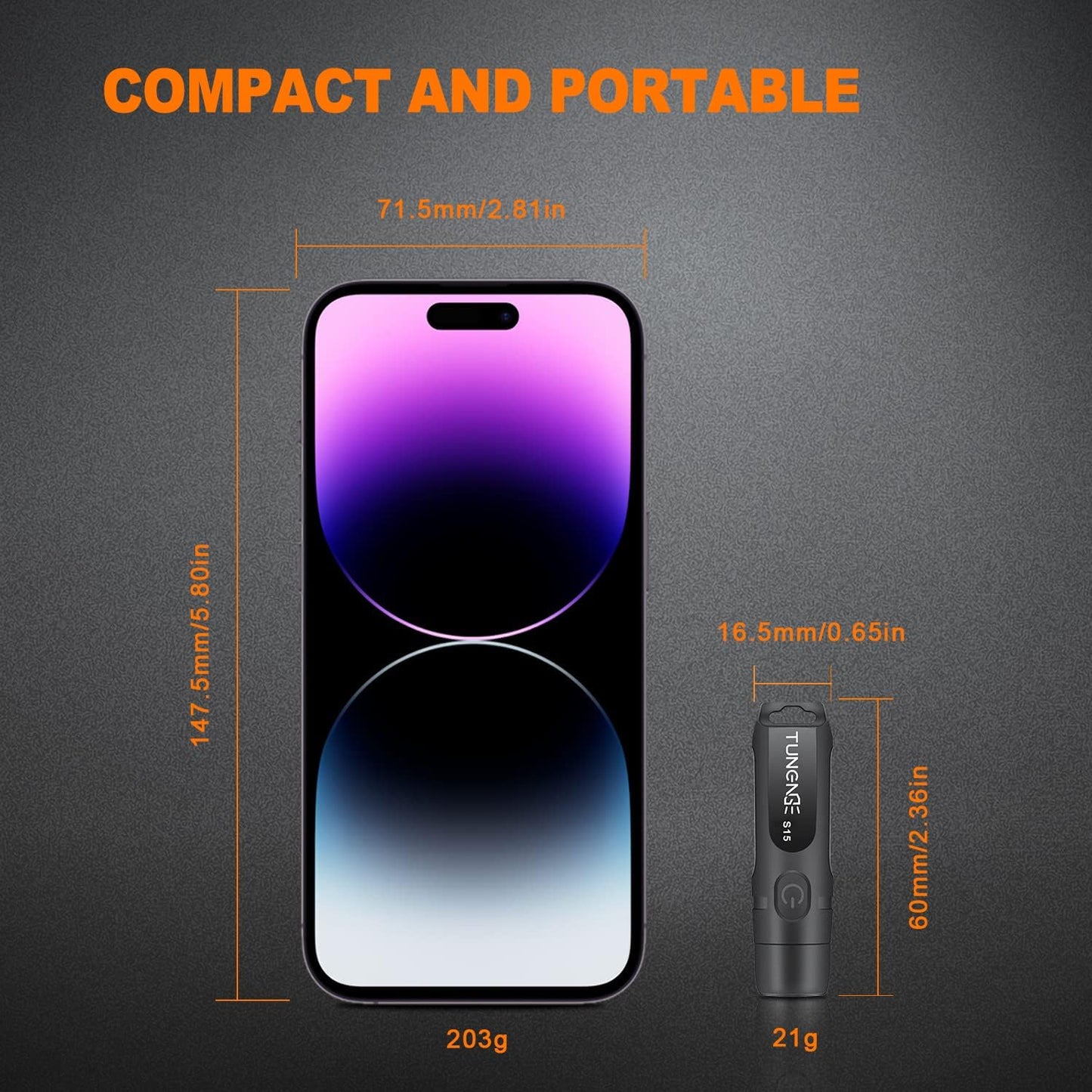 TUNENGE Rechargeable Keychain Flashlights, 650 High Lumens EDC Pocket Flashlights, Mini Flashlight Be Used for Camping Outdoors Emergency(Black)