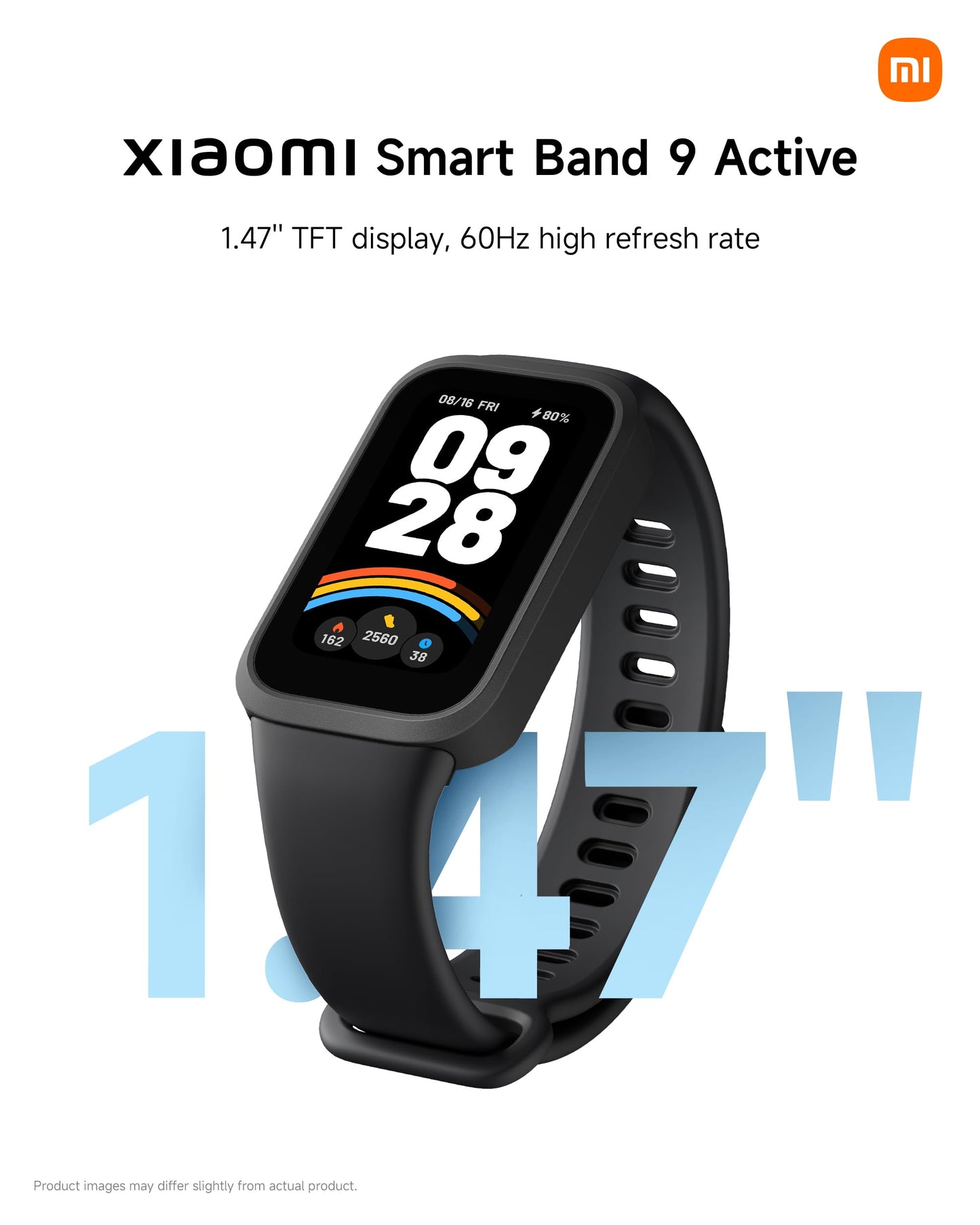 Xiaomi Smart Band 9 Active Global Version 1.47'' Display 18-Day Battery Life Modes All-Day Health and Fitness Monitoring 5ATM (Black)