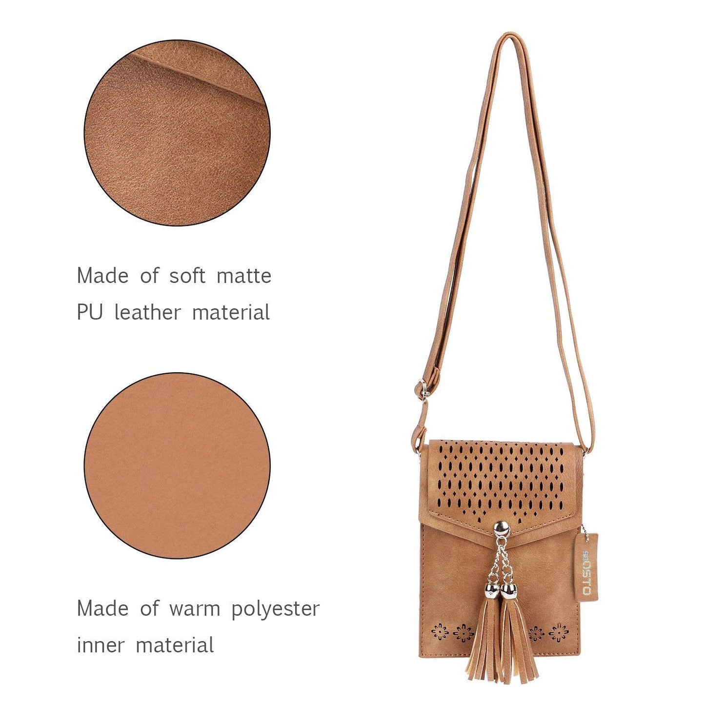 seOSTO Womens Small Crossbody Bag For Woman, Tassel Wallet Purse,Gifts For Teenage Girls