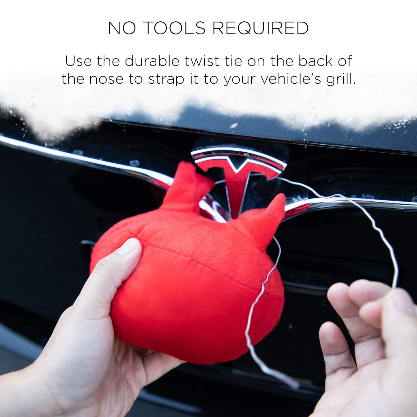 OxGord Car Reindeer Antlers & Nose - Christmas Decorations Best for Window Roof-Top & Grille Rudolph Reindeer Kit - Auto Holiday Accessories Decoration Kit Also for SUV Van Truck