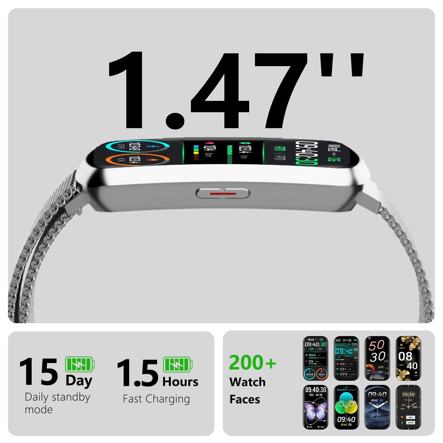 JYUAJOI Health Fitness Tracker, Smart Watch with 24/7 Heart Rate and Blood Pressure Monitor, Activity Tracker with Blood Oxygen, 120 Sport Mode Waterproof Sleep Tracker for Women Men