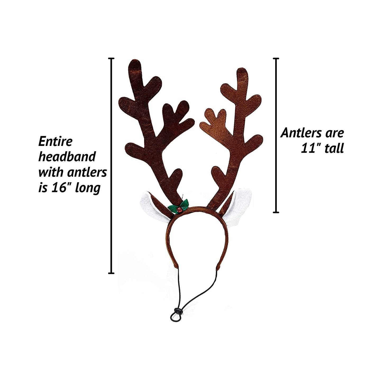 Midlee Brown Reindeer Dog Antlers Headband Pet Christmas Costume - Large