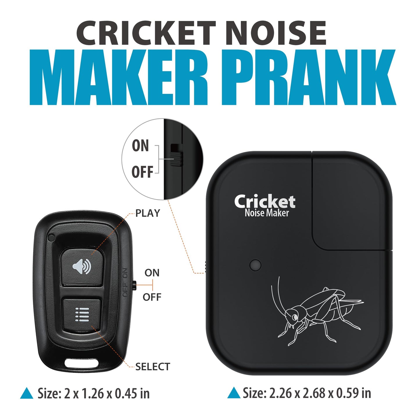 Joywhiz Cricket Noise Maker Prank with Remote Control,Hidden Prank Noise Maker for Adults,Gag Gifts for Adults,Prank Stuff,Suitable for Party, Office, Home, School, Car