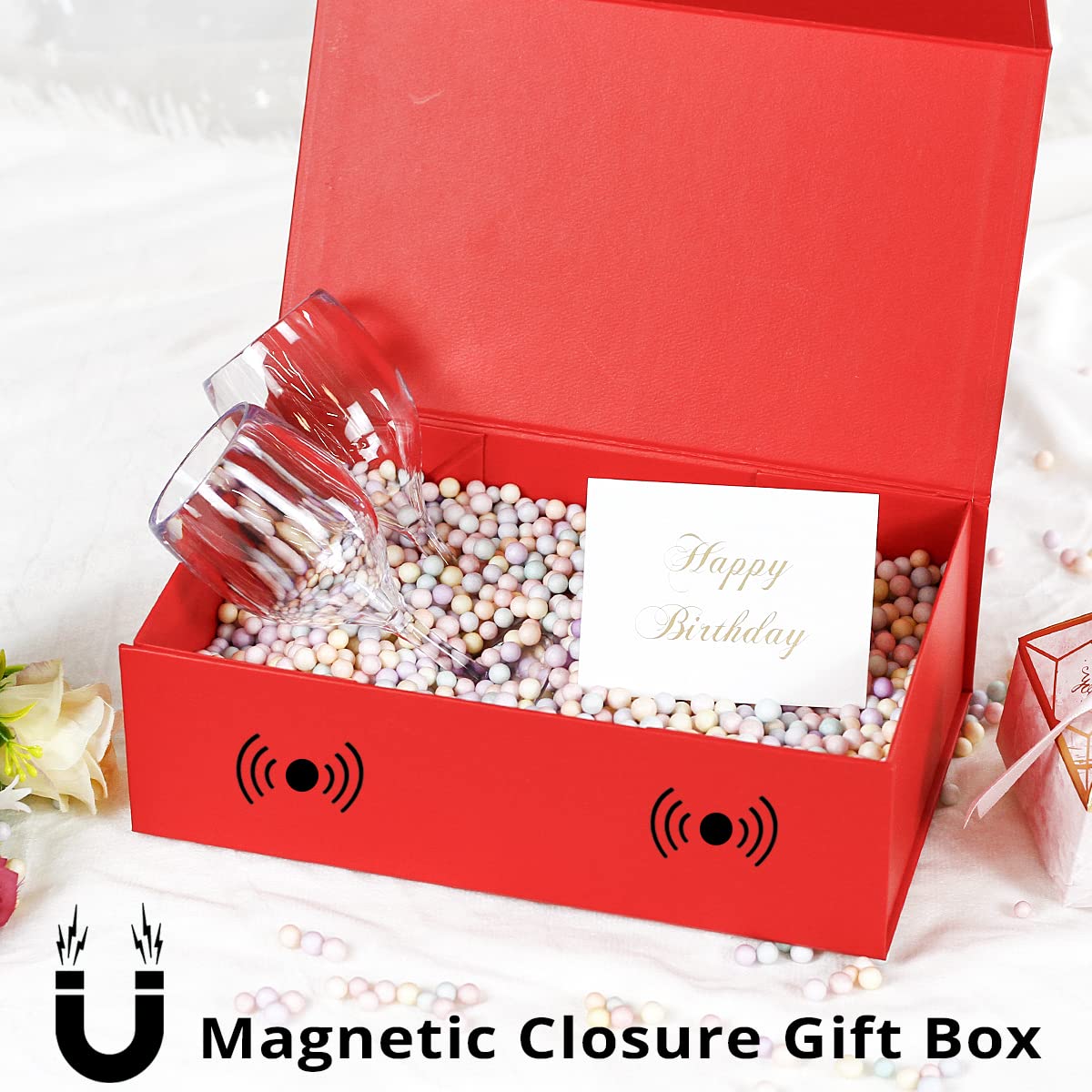 MONDEPAC 6 Pack Gift Boxes with Magnetic Lid 12" X 6" X 4" for Presents,Luxury for Gift Packaging, Bridesmaid Gifts Boxes, Magnetic Gift Box for Gifts,Birthday Gift Boxes,Christmas Gift Boxes