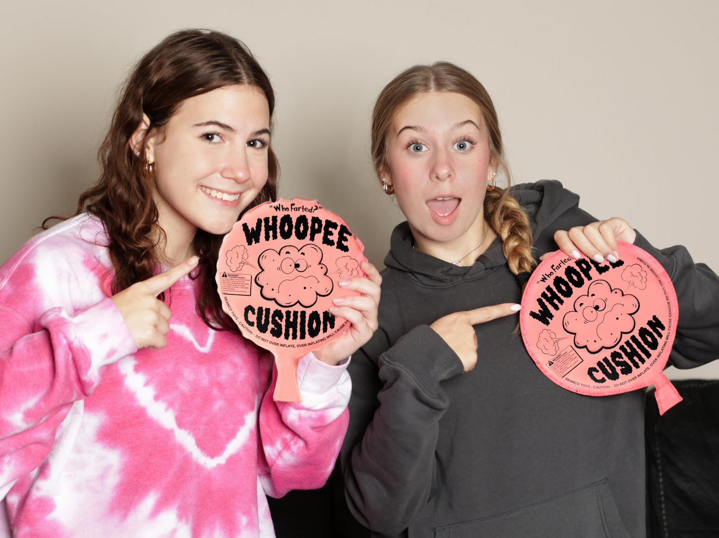 Whoopie Cushion 3 Pack - Three 7 inch Self-Inflating Whoopee Cusions Premium Rubber for Louder Fart Sound, Gag Gifts for Kids and Adults, April Fools Pranks