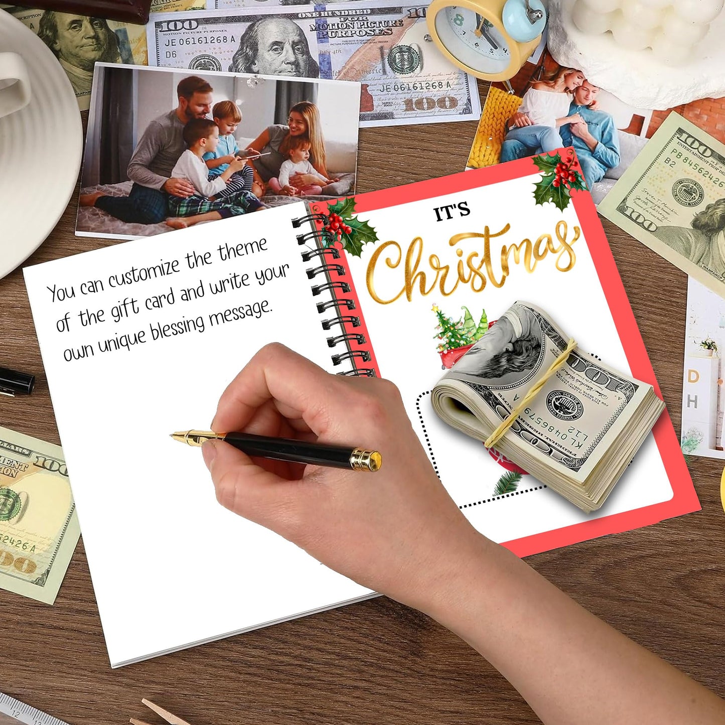 Merry Christmas Gift Card Book, Greeting Card Holder Organizer 5''x7'' Booklet for College Student (Christmas Car)