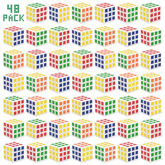 Vdealen 48 Pack Mini Cube Puzzle Party Favors for Kids, 3x3x3 Magic Cube School Rewards & Classroom Prize for Students, Birthday Party Favors Easter Valentines Day Stocking Stuffers Gifts for Kids