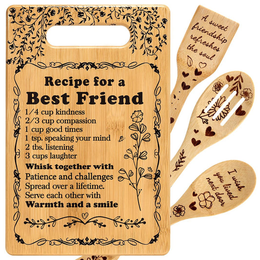 Friend Birthday Gifts for Women Friendship Best Friends Christmas Unique Gifts Ideas for BFF Bestie Soul Sister Bestie Gifts for Woman Female Bestfriend BFF Gifts Friend Forever Cutting Boards Set