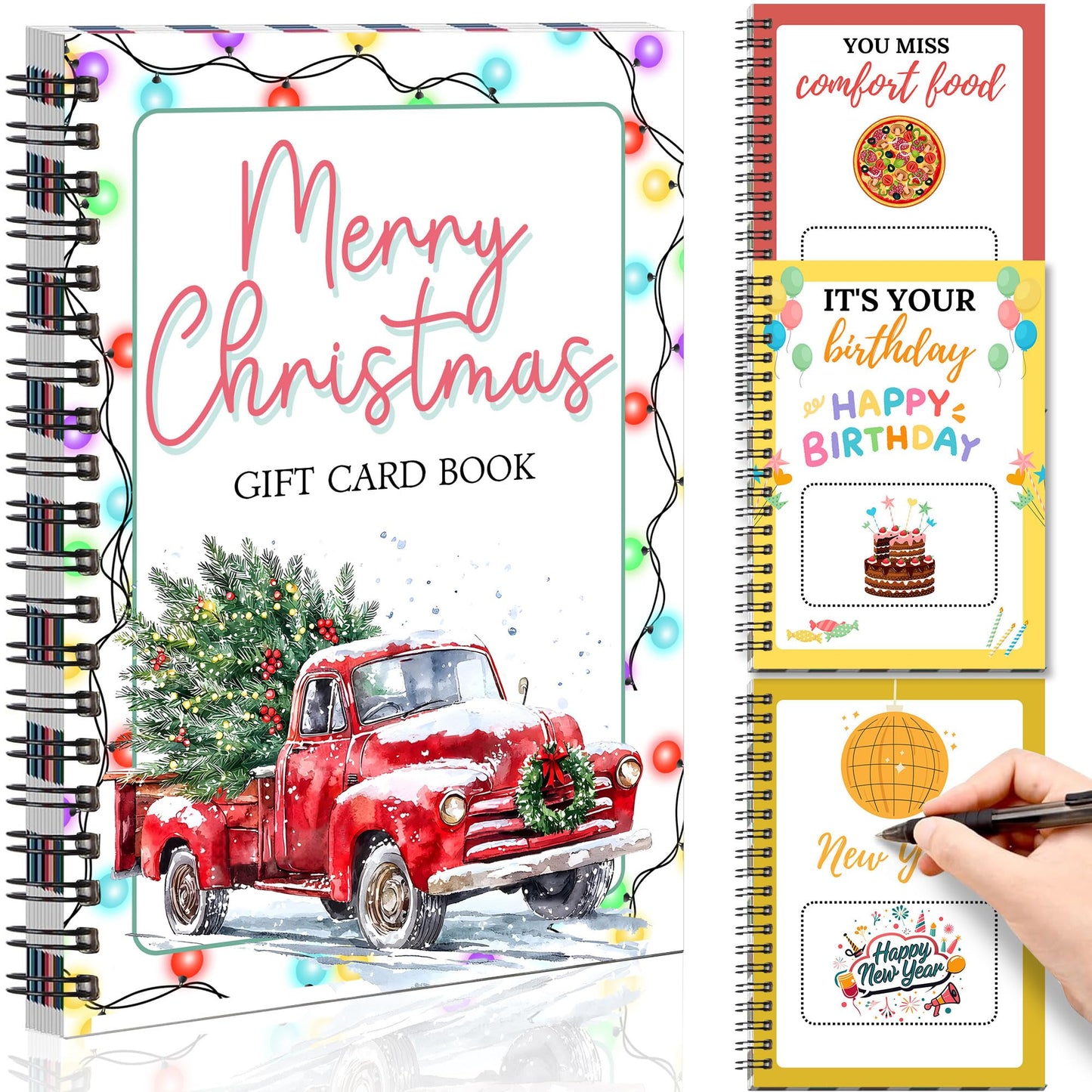 Merry Christmas Gift Card Book, Greeting Card Holder Organizer 5''x7'' Booklet for College Student (Christmas Car)