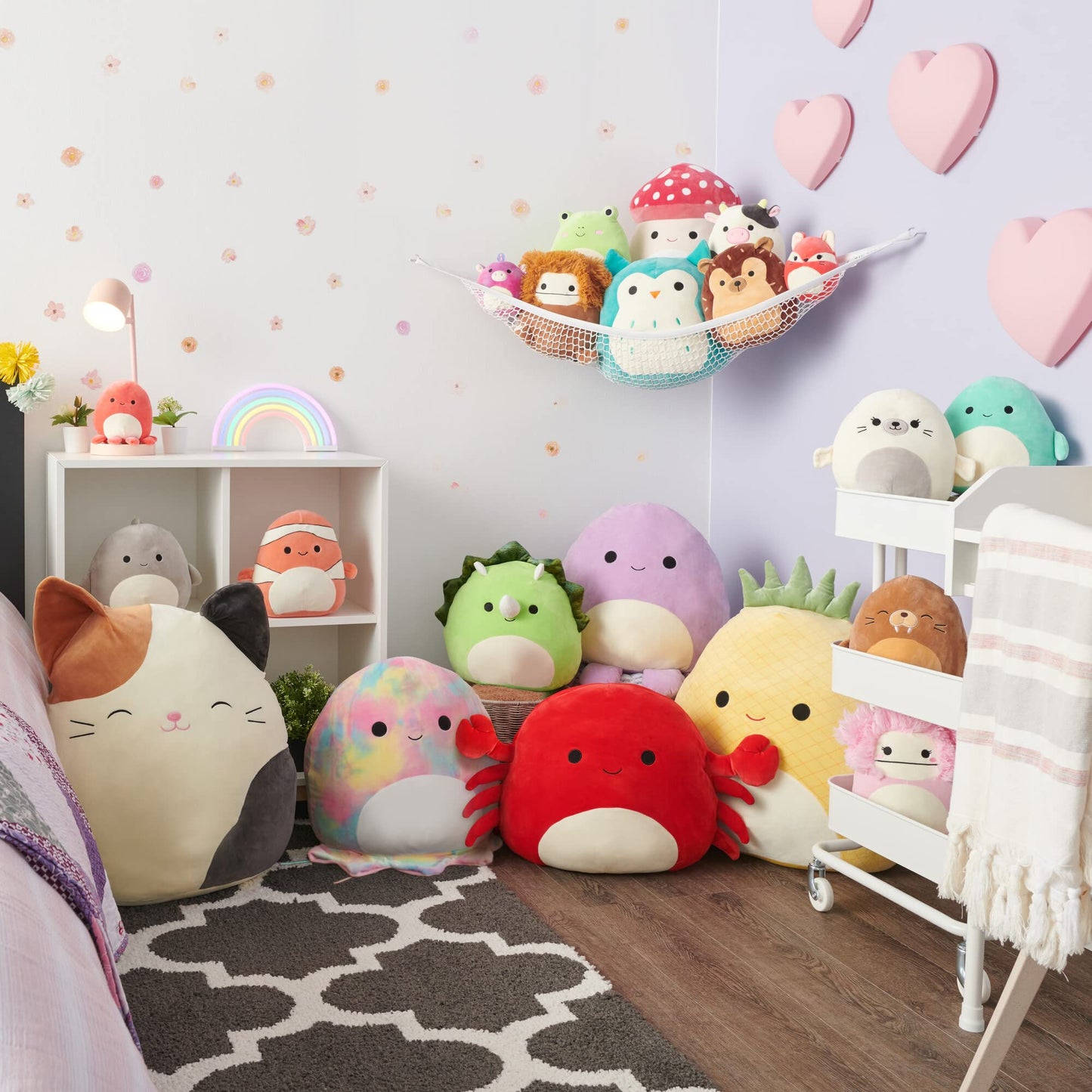 Squishmallows Original 5-Inch Holiday 4-Pack – Ethel Hot Chocolate, Floyd French Fries, Keiko Blue Christmas Tree, Ricardo Peppermint Bat – Official Jazwares Plush (Little)