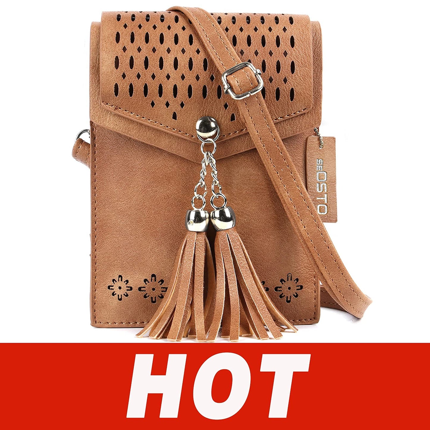 seOSTO Womens Small Crossbody Bag For Woman, Tassel Wallet Purse,Gifts For Teenage Girls