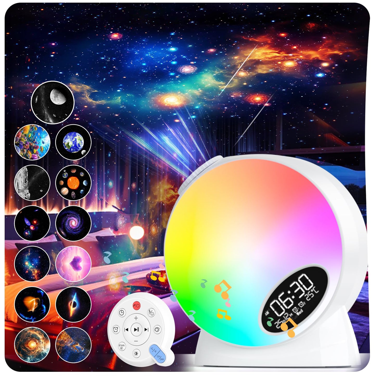 Star Projector,13 in 1 HD Planetarium Galaxy Projector for Bedroom,LED Space Galaxy Lamp with Bluetooth Speaker & White Noise,Remote/Auto-Off Timer,Star Night Light for Adults Kids Gifts Home Decor