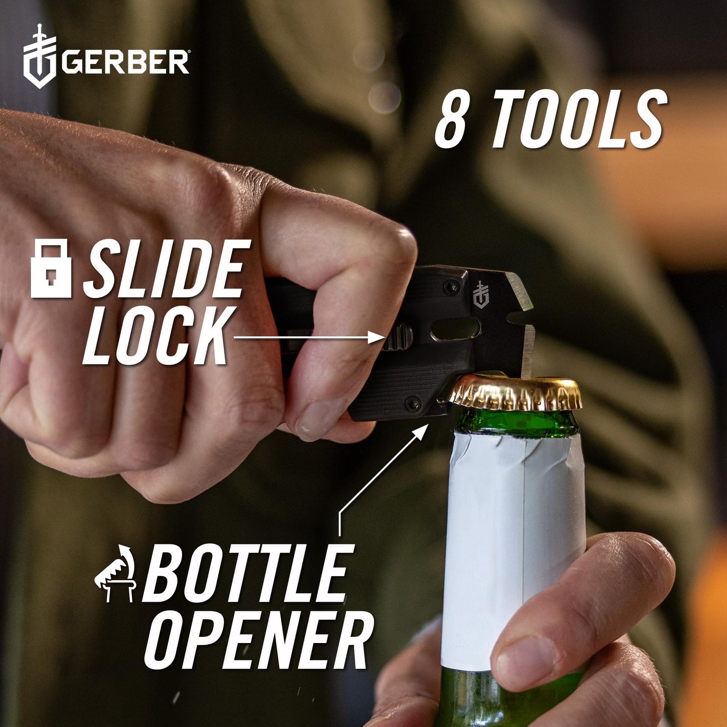 Gerber Gear Prybrid, Box Cutter Retractable Blade, Heavy Duty Utility Knife with Pry Bar, Bottle Opener, and Wire Stripper - Multi tool Pocket Knife - EDC Gear - Blue